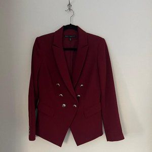 White House Black Market Red Burgundy Blazer Riding Jacket Size 4